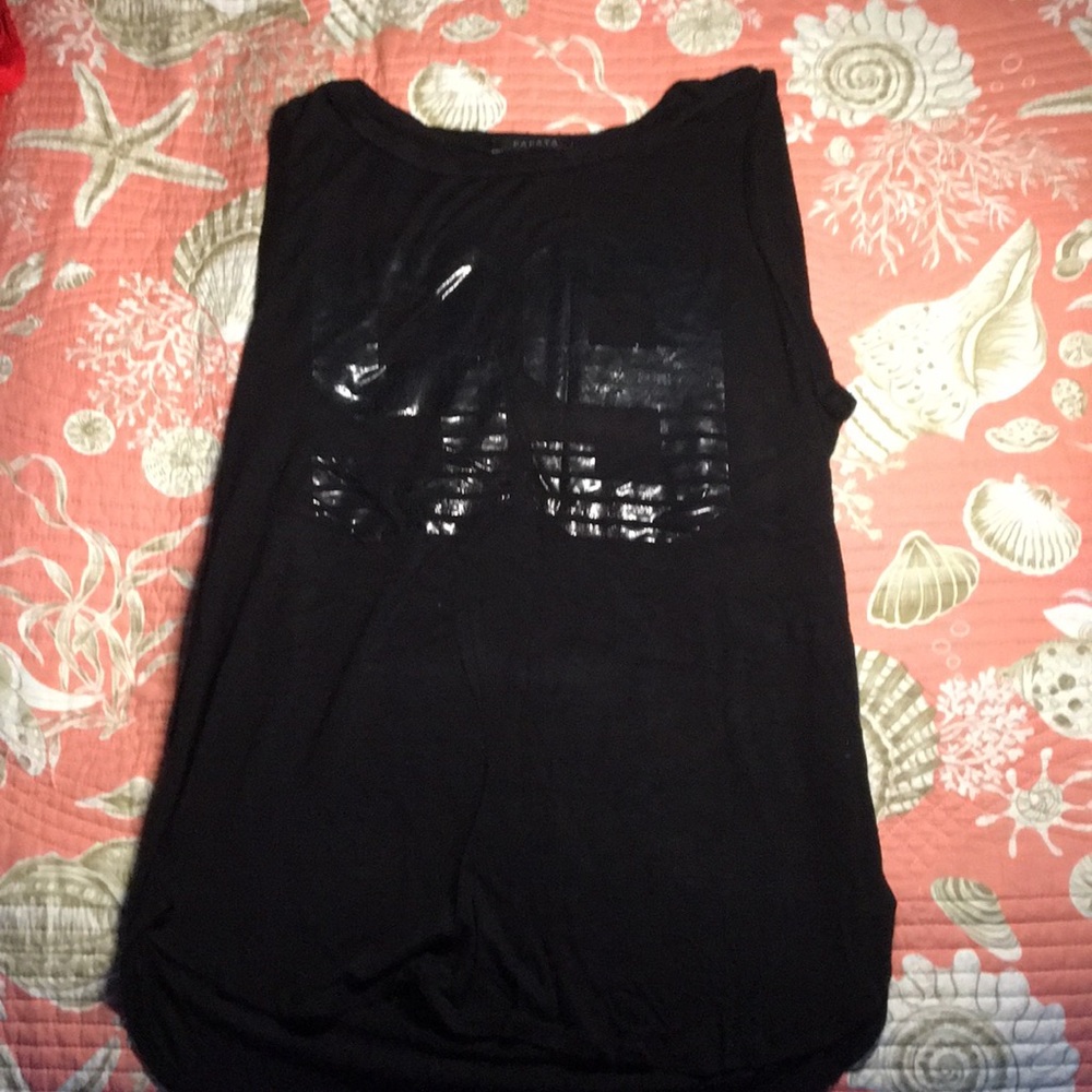 Cotton tank top with gold 99